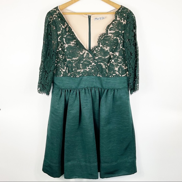 Eliza J Green Lace A-line Dress Pockets size 16